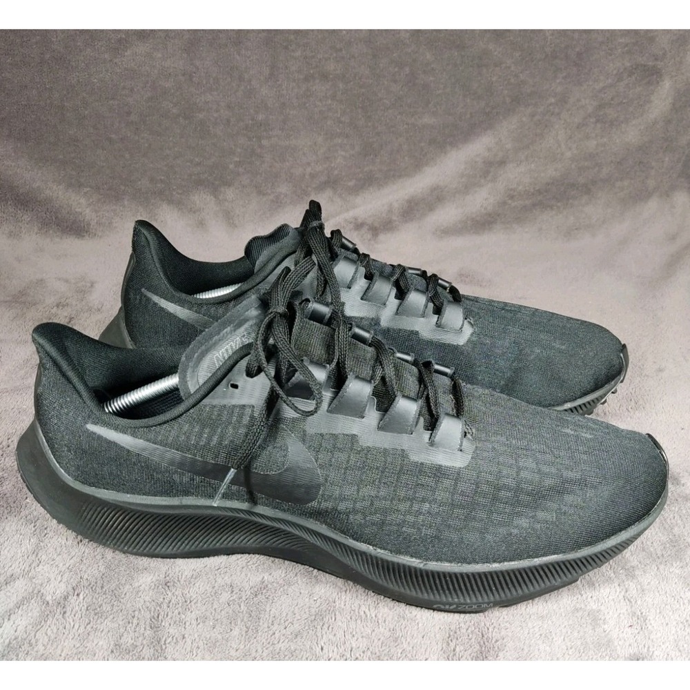 Nike Air Zoom Pegasus 37 Mens Black Running‎ Shoes Size 14